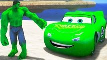 HULK CARS SMASH PARTY! Custom Green Lightning McQueen CARS!! + Finger Family Songs Nursery