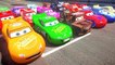 Disney Pixar Cars Lightning Mcqueen race with Rayo Dinoco Spiderman Macqueen Mater Batman