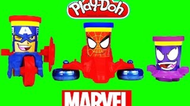 *NEW* PLAY DOH Can Heads MARVEL Superheroes Spider Man Venom Captain America Playdough Unb