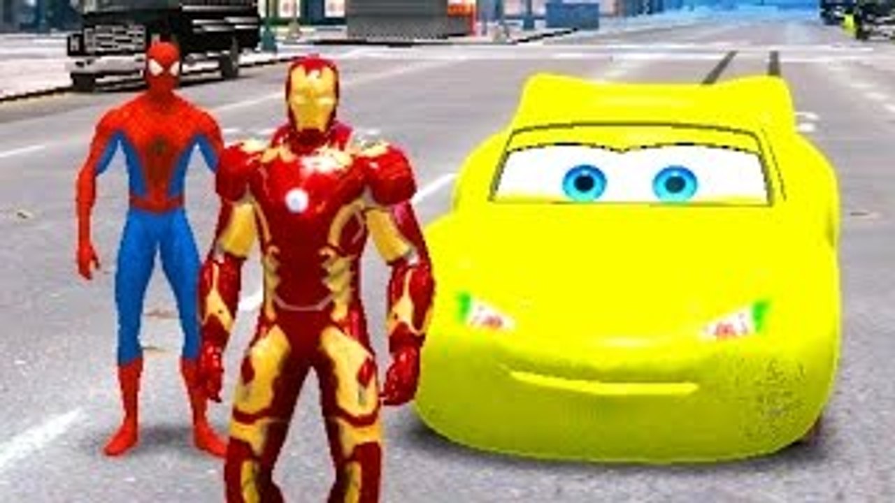 Nursery Rhymes w/ Lightning McQueen pixar CARS Spiderman Iron Man | Kids Songs