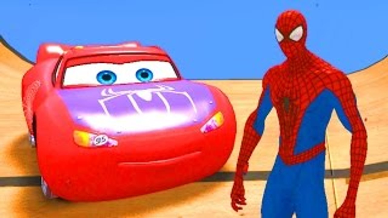New Spider Man having fun with his Lightning McQueen Cars SpiderMan Custom