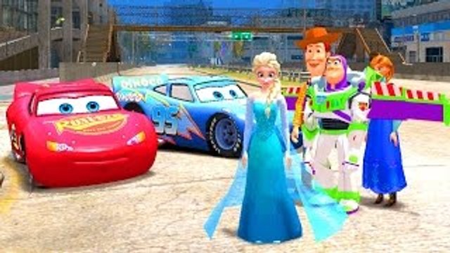 Elsa Snow Queen Frozen Anna Princess, Toy Story, with Disney Lightning McQueen Cars DINOCO