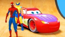 Spider Man Marvel Super Hero ft Wolverine w/ Lightning McQueen Disney Cars