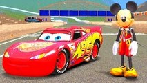 Mickey Mouse plays with his Lightning McQueen Cars FUN RACE   Nursery Rhymes Songs