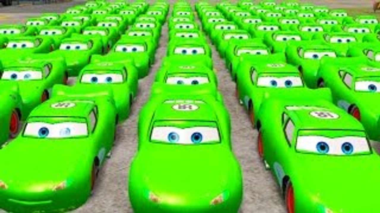 100 GREEN MCQUEEN CARS for The Avengers Iron Man SuperHero ! FUNNY