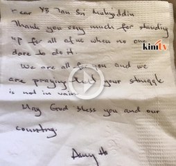 Muhyiddin terima mesej atas tisu dari Amy Ho