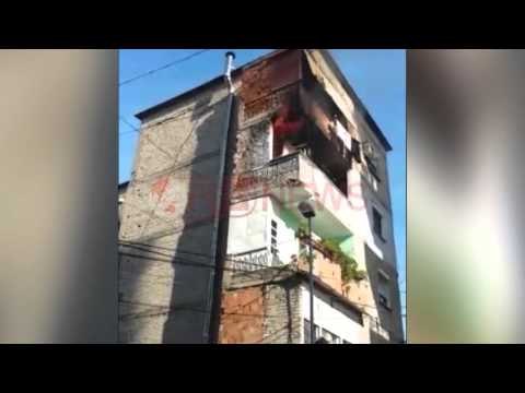 Tiranë, banesa në katin e katërt të pallatit në flakë, vetëm dëme materiale
