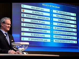 نتائج قرعة ‏دوري أبطال أوروبا دور الـ16