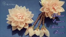 D.I.Y. Elegant Organza Kanzashi Flower with Dangles