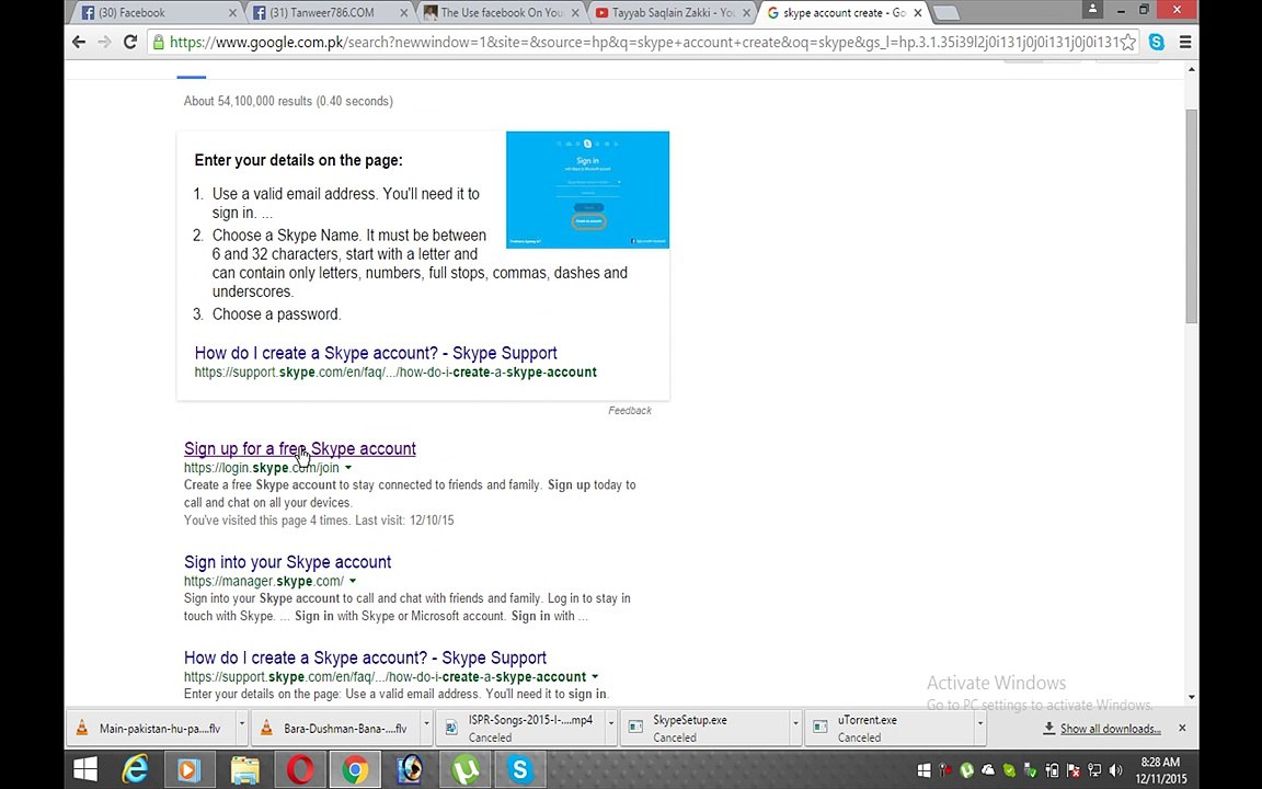 How to Make a new skype acount tutorail in Urdu by tanweer786.com