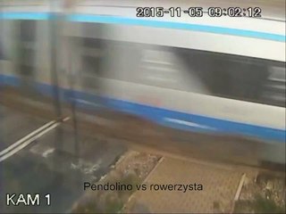 Un cycliste traverse à un passage à niveau et se fait percut