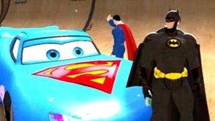 Super Hero Superman & Batman meets Disney Lightning McQueen Cars Rhymes for Children