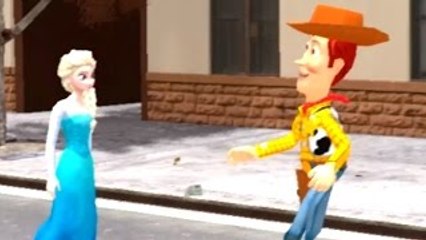 Disney Frozen Elsa, Woody Toy Story, with Lightning McQueen Cars Spiderman Nursery Rhymes