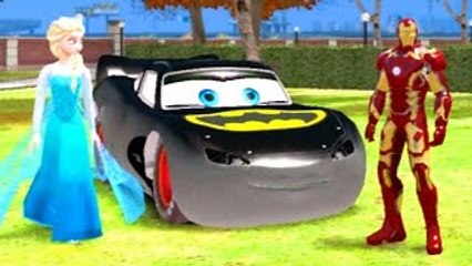 Disney Pixar Frozen Elsa The Snow Queen & Iron Man w/ Disney Cars Lightning McQueen Custom
