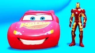 POOL PARTY w/ Iron Man and Disney Cars + Nursery Rhymes Songs for Children