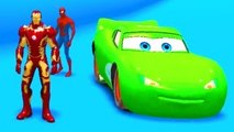 [SuperHeroes] Iron Man and Spiderman Water Slide   Disney Lightning McQueen Cars & Kids So