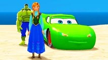 Super Hero Hulk & Frozen Anna Play Time with Green Color Lightning McQueen Cars at Playgro