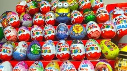 55 Киндер Сюрпризов,Unboxing Kinder Surprise Barbie,Peppa Pig,Маша и �