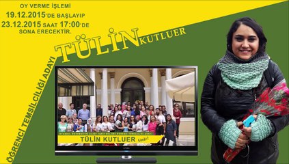 Öğrenci Temsilci Adayımız Tülin KUTLUER'in Tanıtım Videosu.
