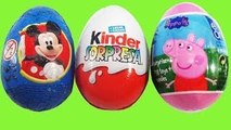 3 Oeufs Surprises Kinder Surprise Peppa Pig Mickey Mouse clubhouse Disney Pixar киндер сюр