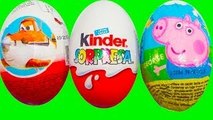 3 Oeufs Surprises Kinder Surprise, PEPPA PIG, PLANES DISNEY PIXAR. киндер сюрприз яйца