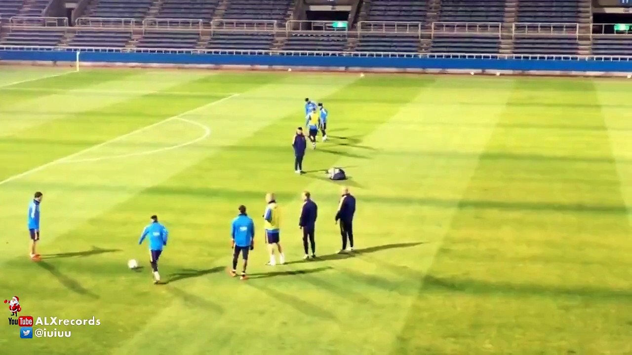 Lionel Messi Scores Fantastic Long range Goal in Barcelona training session in Japan 2015