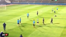 Leo Messi scored a ridiculous goal in Barcelonas 1st training session in Japan