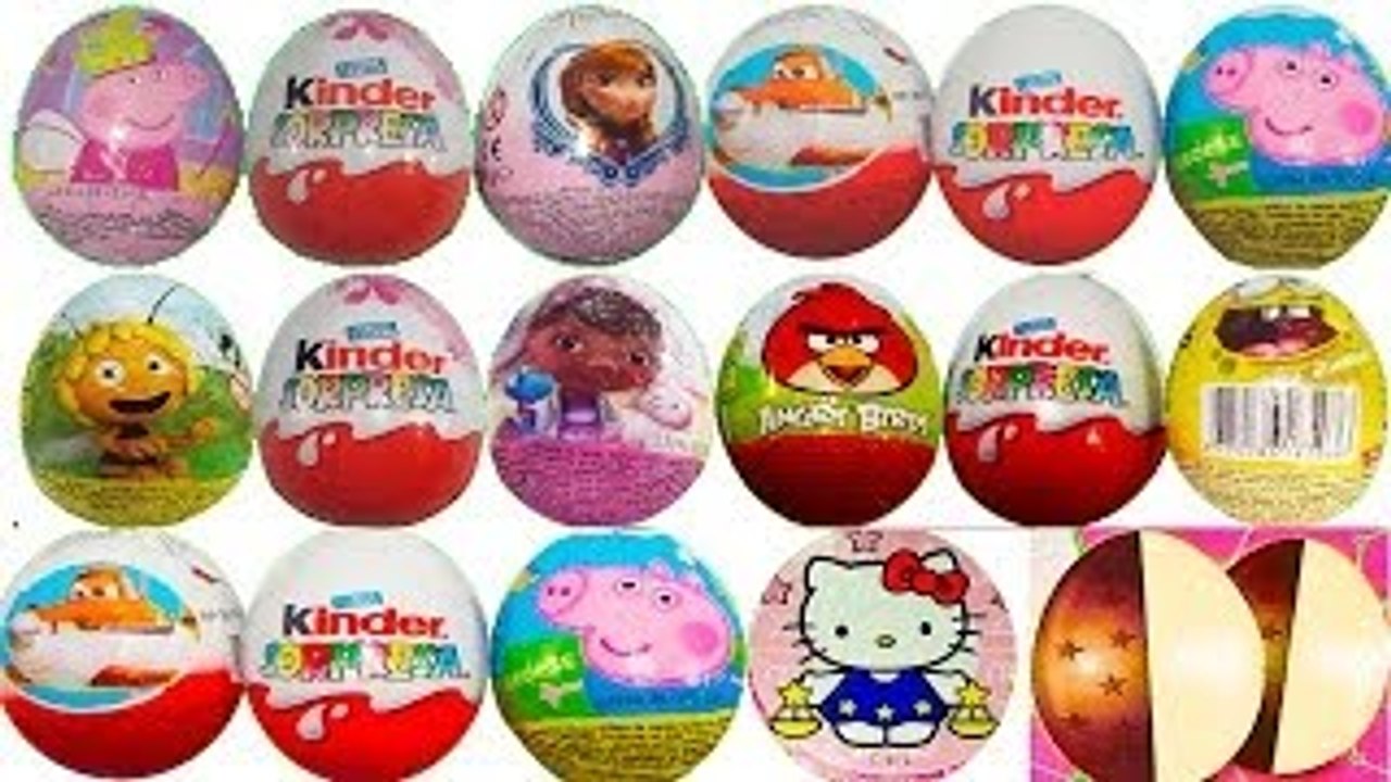 17 Oeufs Surprises Kinder , Peppa Pig, Frozen, Hello Kitty, киндер сюрприз яйца