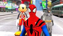 Spider Man Mickey Mouse Batman Playtime with Lightning McQueen Cars Nursery Rhymes (Kids S
