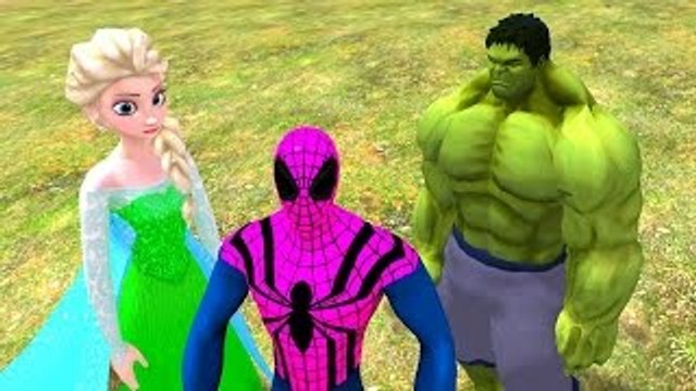 Pink Spiderman Disney Frozen Elsa & HULK Disney Pixar Cars Lightning McQueen Rhymes for Ch