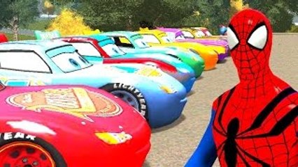 Spiderman & Lightning McQueen Colors + Nursery Rhymes for Children Disney Pixar Cars