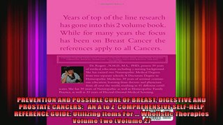 PREVENTION AND POSSIBLE CURE OF BREAST DIGESTIVE AND PROSTATE CANCERS   AN A to Z