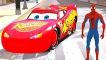 Spiderman Having Fun with Lightning McQueen Cars Nursery Rhymes Songs Disney Pixar Cars