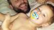 Child offers armpit for Dad ro tickle - Funny, Cute Baby Teasing Daddy with his armpit for Humor