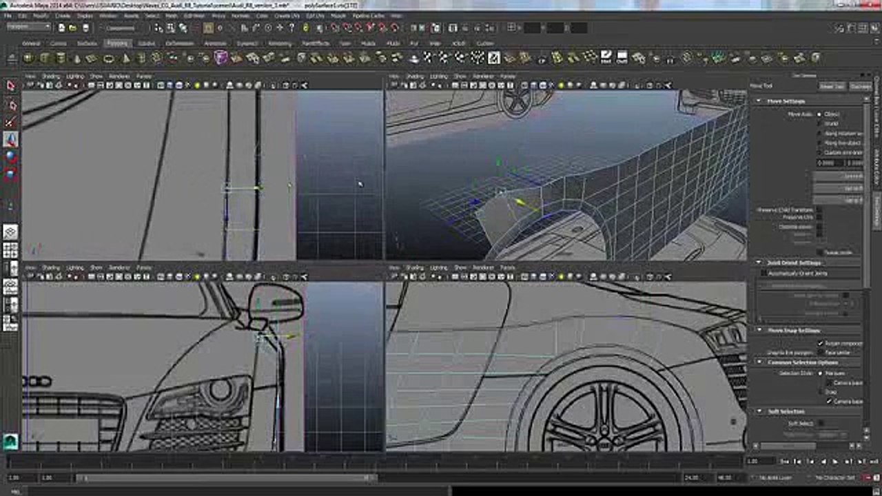 Audi R8 Modeling Tutorial Maya 2014 Clip2-1