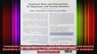 Treatment Plans and Interventions for Depression and Anxiety Disorders 2e Treatment Plans