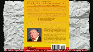 Ten Steps to Relieve Anxiety Refocus Relax and Enjoy Life