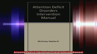Attention Deficit Disorders Intervention Manual