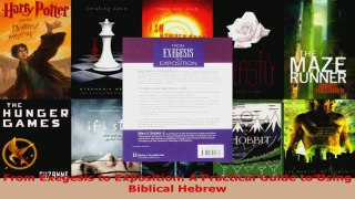 Read  From Exegesis to Exposition A Practical Guide to Using Biblical Hebrew Ebook Free