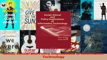 PDF Download  Social Ethical and Policy Implications of Information Technology PDF Online