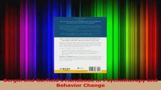 Bergin and Garfields Handbook of Psychotherapy and Behavior Change Read Online