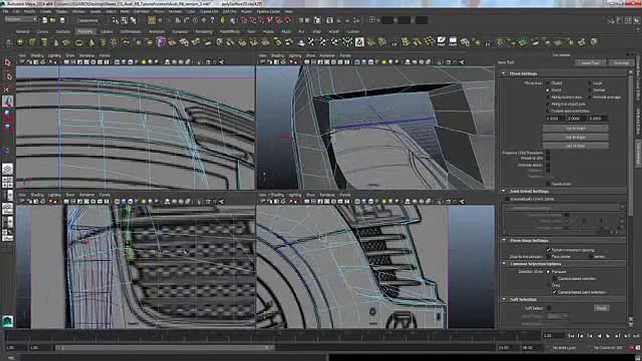 Audi R8 Modeling Tutorial Maya 2014 Clip13-5