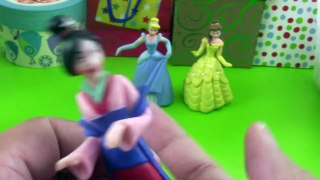 Disney Princess Cinderella Belle Mulan and Pocahontas with Shopkins Items