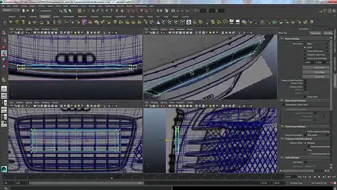 Audi R8 Modeling Tutorial Maya 2014 Clip41-36