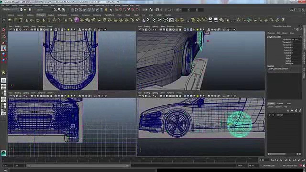 Audi R8 Modeling Tutorial Maya 2014 Clip48-43