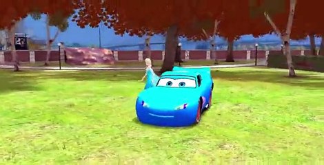 Spider-Man meets Frozen Elsa The Snow Queen & they have Fun with Disney Lightning McQueen Cars