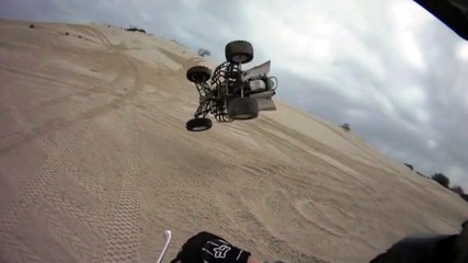 ATV Does a Cartwheel Down The Dunes