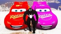 Marvel Venom and Toy Story Buzz Lightyear meets Two Lightning McQueen Disney Pixar Cars !