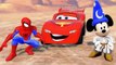 Disney Classic Mickey Mouse playing with Spiderman and Disney Pixar Cars Lightning McQueen