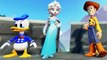 Woody Toys Story & Donald Duck saves Frozen Elsa The Snow Queen !! (with Nursery Rhymes)